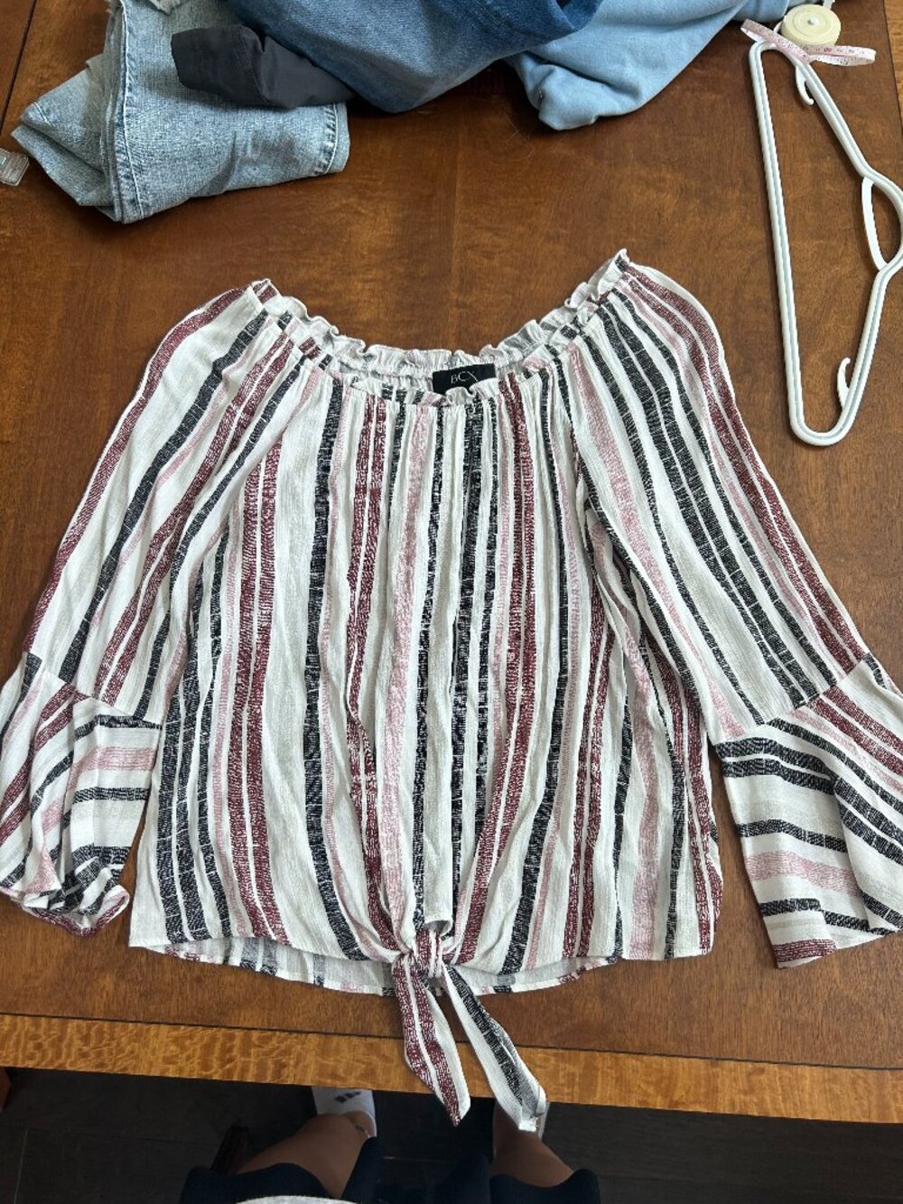 Long sleeve striped blouse